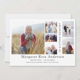 Invitación Minimalista 6 Foto Bereavement Funeral Gracias