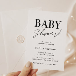 Invitación minimalista a Baby Shower