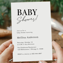 Invitación minimalista a Baby Shower