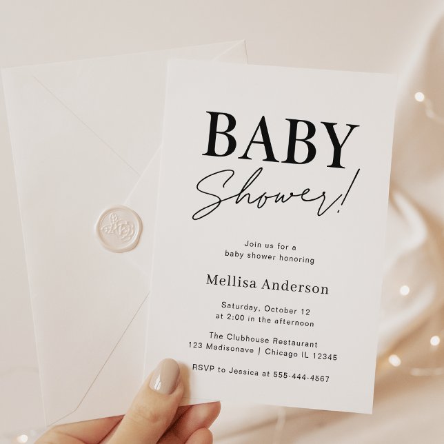 Invitación minimalista a Baby Shower (Subido por el creador)