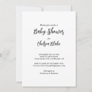 Invitación minimalista a Baby Shower