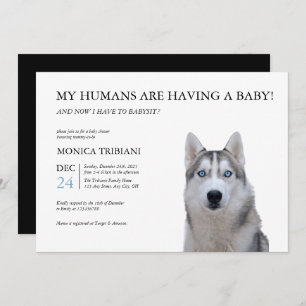 Invitación Minimalista a Baby Shower de Husky Sibe
