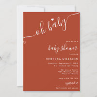 Invitación Minimalista a Baby Shower de Terracotta