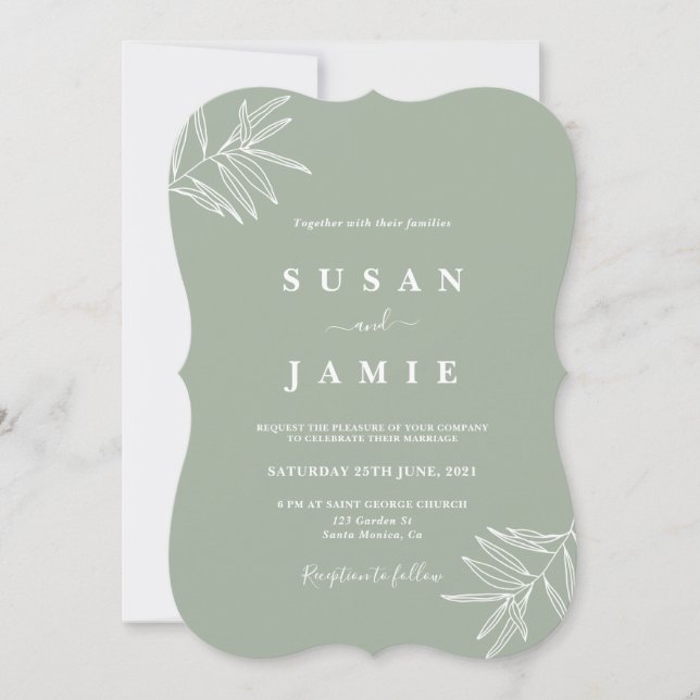 Invitación Minimalista a la boda (Anverso)