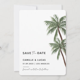 Invitación minimalista a la boda de Palm Trees
