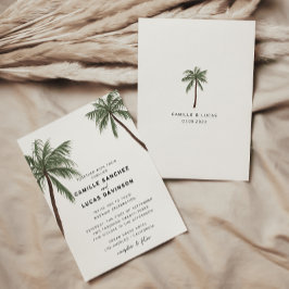 Invitación minimalista a la boda de Palm Trees