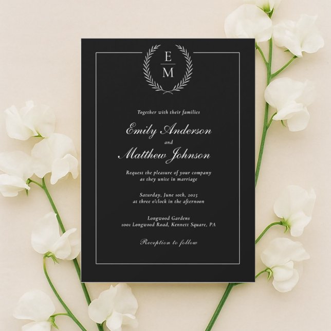 Invitación minimalista A La Boda Negra Y Blanca (Subido por el creador)