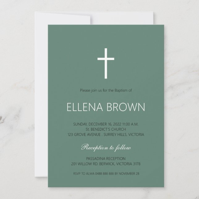 Invitación minimalista a la cristiandad (Anverso)