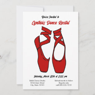 Invitación minimalista a la función de ballet de b
