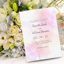 Minimalista acuarela rosa y oro blanco elegante