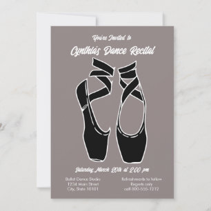 Invitación minimalista al recital de baile de ball