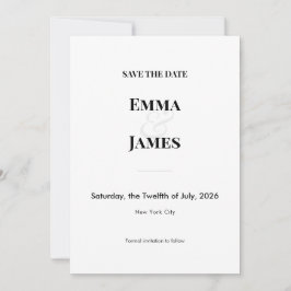 Invitación Minimalista Ampersand Foto Guardar la Fecha | Boda
