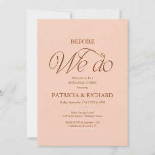 Invitación Minimalista Antes de la Cena de Ensayo