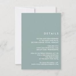 Invitación Minimalista Azul Polvo Chic | Detalles para Invita