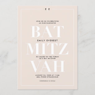 Invitación Minimalista Bat Mitzvah