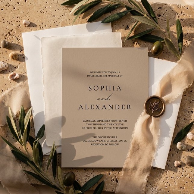 Invitación Minimalista beige elegante neutro (Subido por el creador)