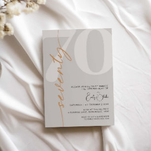 Invitación Minimalista Beige Setenta y Setenta Fiesta de Cump