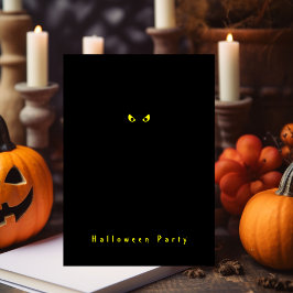 Invitación Minimalista Black Spooky Eyes Halloween Party