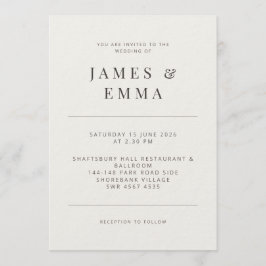 Invitación Minimalista | Blanco Cálido
