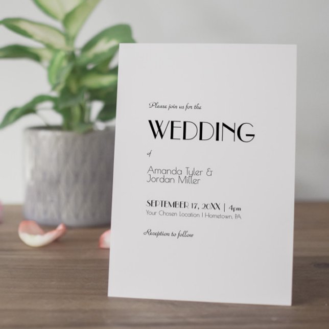 Invitación Minimalista Boda Art Deco Moderno (Subido por el creador)