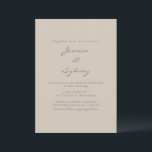 Invitación Minimalista Boda de escritura de tazas beige moder<br><div class="desc">Invitación a la boda minimalista de escritura de tazas beige moderno</div>