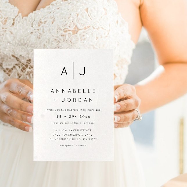 Invitación Minimalista Boda de fotografía elegante (Minimalist Modern Elegant Photo Wedding Invitation)