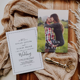 Invitación Minimalista Boda de fotografía ruso moderno Boho s