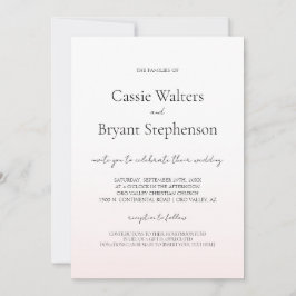 Invitación Minimalista Boda de Moda Rubor de color rosa oscur