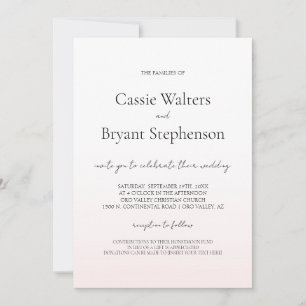 Invitación Minimalista Boda de Moda Rubor de color rosa oscur
