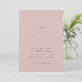 Invitación Minimalista Boda de Rubor de color turbio