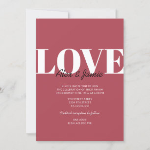 Invitación Minimalista Boda de San Valentín moderno