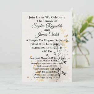 Invitación Minimalista   Boda elegante de diseño de líneas de