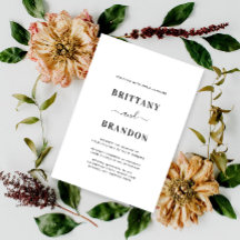 Minimalista Boda moderno negro y blanco