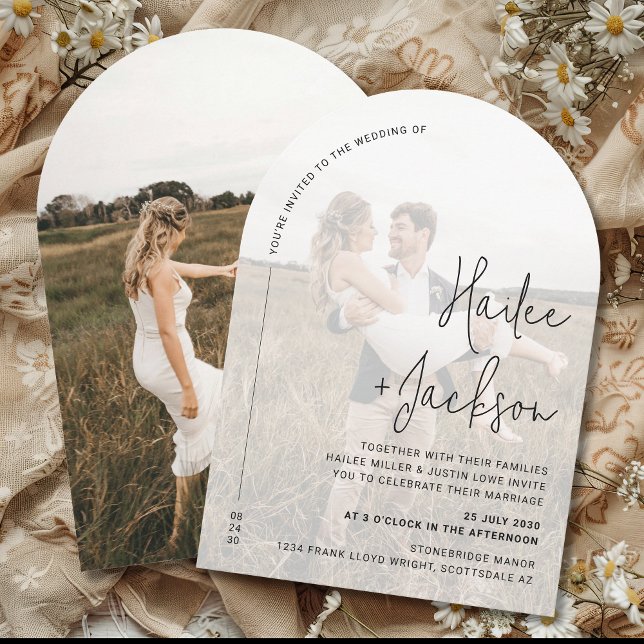 Invitación Minimalista Boda Moderno y elegante superposición  (Subido por el creador)