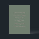 Invitación Minimalista Boda verde rosa y sabio suave moderno<br><div class="desc">Una disposición minimalista con un refinado texto rosa sobre un verde sabio polvoriento crea un ambiente moderno y romántico. El tipo limpio y el espaciado generoso le dan a este producto un aspecto elevado y atemporal. Perfecto para bodas contemporáneos con una paleta suave y monótona.</div>