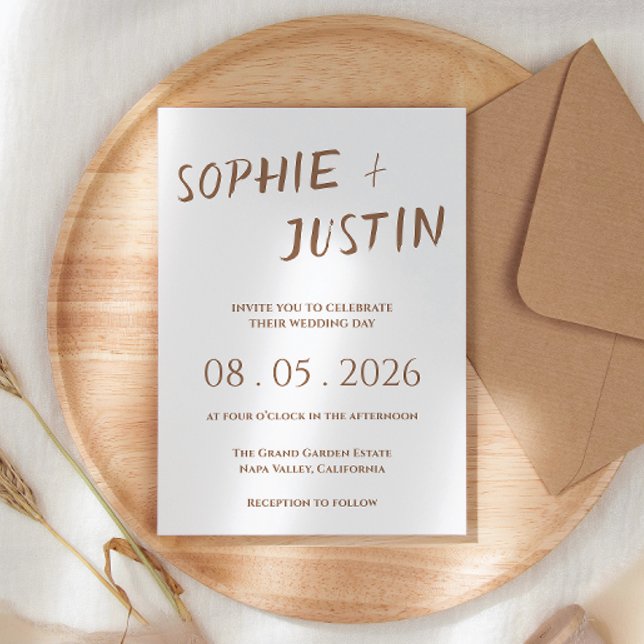 Invitación Minimalista Boho Elegante Escritura Boda (Subido por el creador)