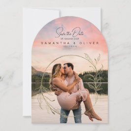 Invitación Minimalista Boho Foto Guardar la Fecha