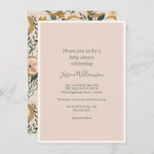 Minimalista Boho Rubor Floral Moon Baby Shower