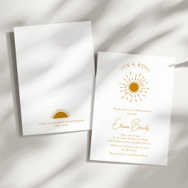 Invitación Minimalista Boho Sunshine`Baby Shower es un chico