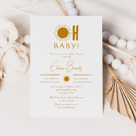 Invitación Minimalista Boho Sunshine Baby Shower Oh Baby!
