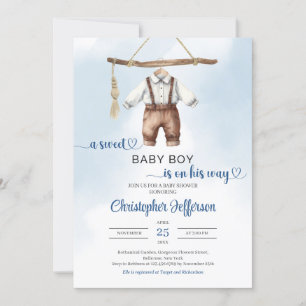 Invitación Minimalista Boho Sweet Baby Clothes Baby Shower