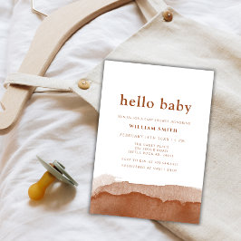 Invitación Minimalista Boho Terracotta Desert Boy Baby Shower
