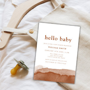 Invitación Minimalista Boho Terracotta Desert Boy Baby Shower