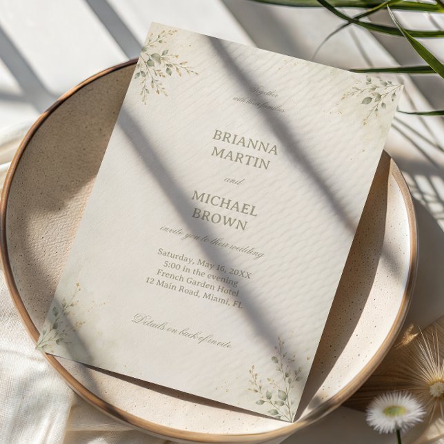 Invitación Minimalista Botánico Elegante (Subido por el creador)