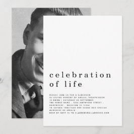Invitación Minimalista celebración de la vida Foto del almuer