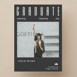 Invitación Minimalista clase de 2026 Foto Graduación