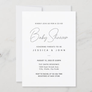 Invitación Minimalista Co-Ed Modern Baby Shower