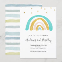 Minimalista cumpleaños arcoiris para niño