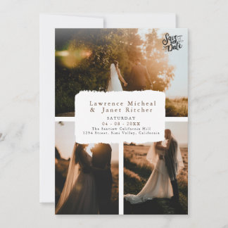 Invitación minimalista de 3 fotos demasiado negra 