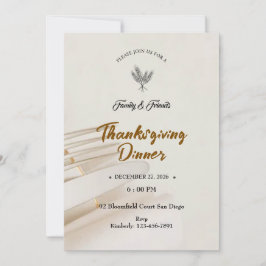 Invitación Minimalista de Acción de Gracias